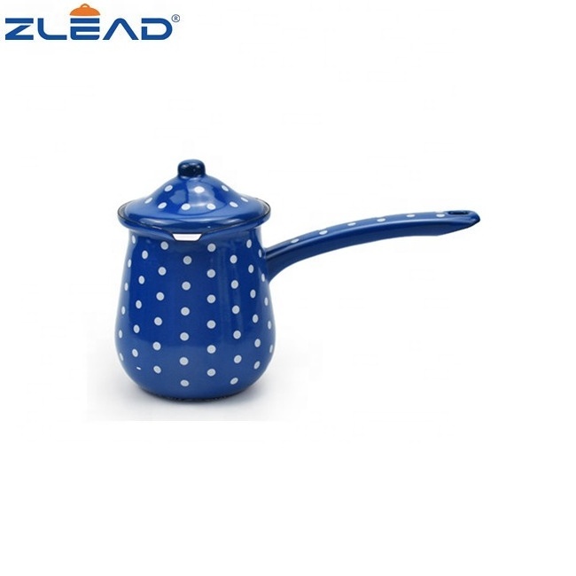 hot sale enamel coffee pot with dots enamel turkish coffee pot