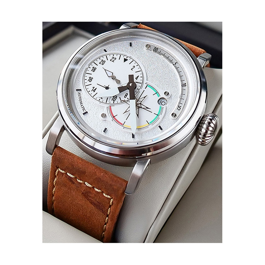 High-end stainless steel case 24 hour show Seiko movement men's automatic mechanical watches