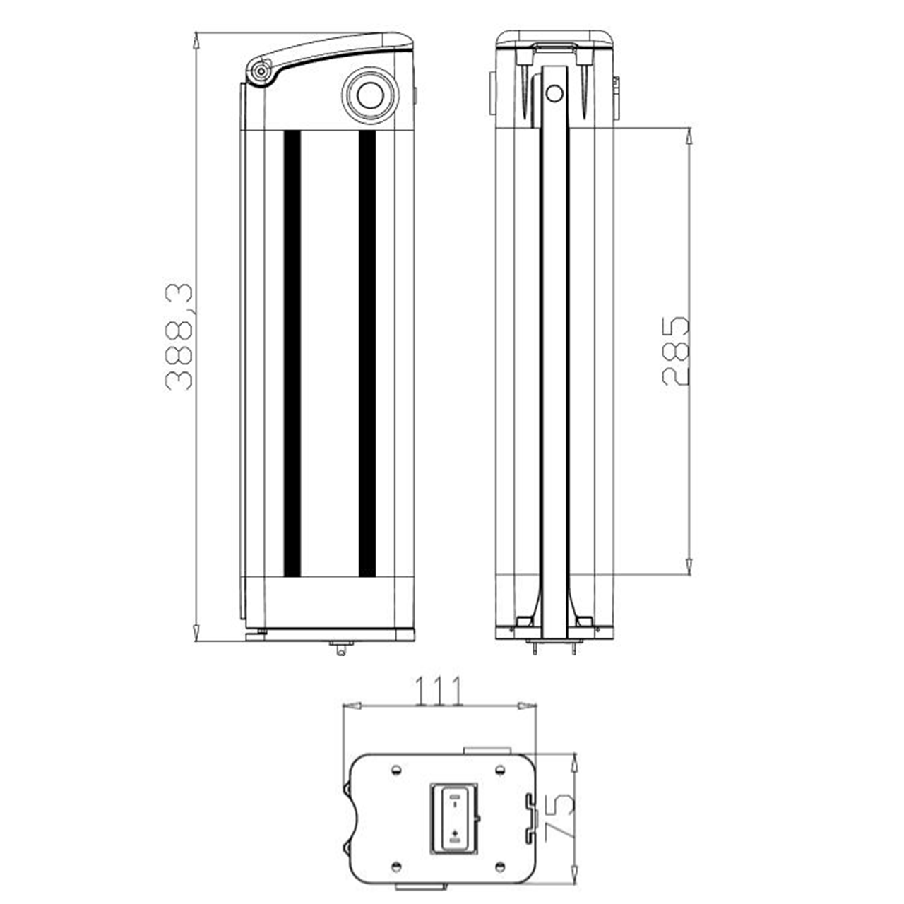 factory outlet 48v electric bike battery pack  silver fish  48v ebike battery seat tube battery case