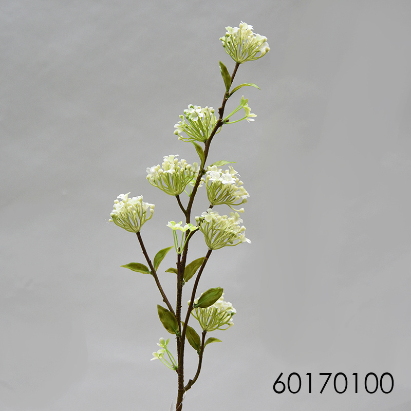 Artificial Snowball Blossom Stems Faux Flower Branches for Home Office Wedding Christmas Halloween Decor