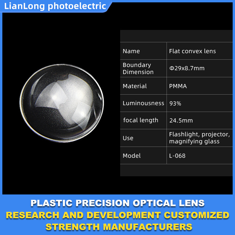 Lianlong PMMA Plastics Optical Plano-convex Spotlights Lens Focusing LED Lighting Lenses Led Plano Convex Lens