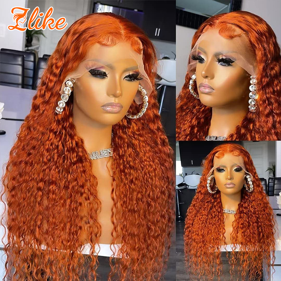 180% Density HD Full Lace Human Hair Wigs For Black Women,350 Orange Ginger Colored Lace Front Wigs, Lace Closure Frontal Wig