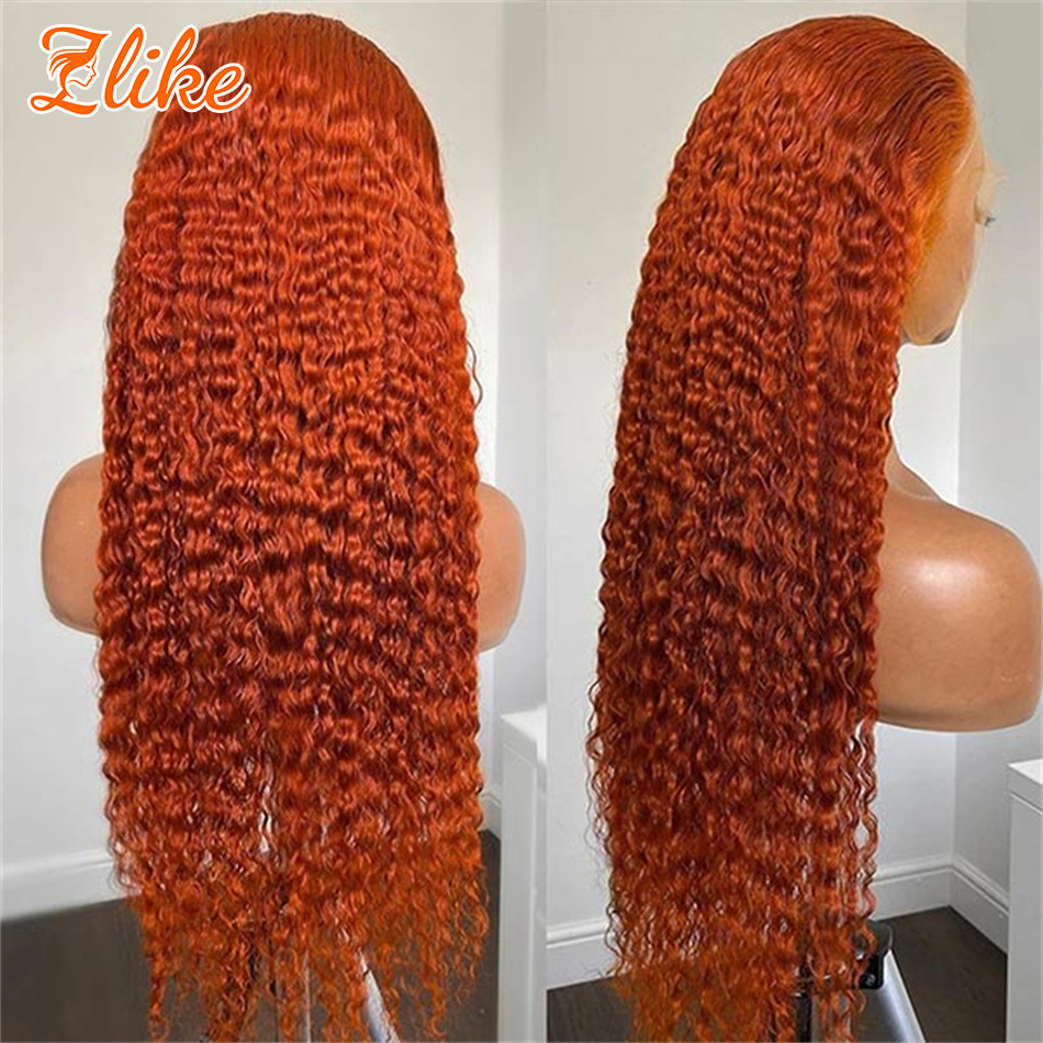 180% Density HD Full Lace Human Hair Wigs For Black Women,350 Orange Ginger Colored Lace Front Wigs, Lace Closure Frontal Wig