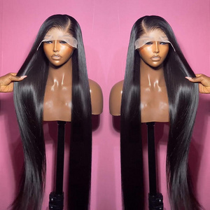 13x6 Raw  Indian Lace Frontal Hair Wig ,Glueless Full Lace Front Wigs For Black Women, 40 inch Brazilian straight Lace Front wig