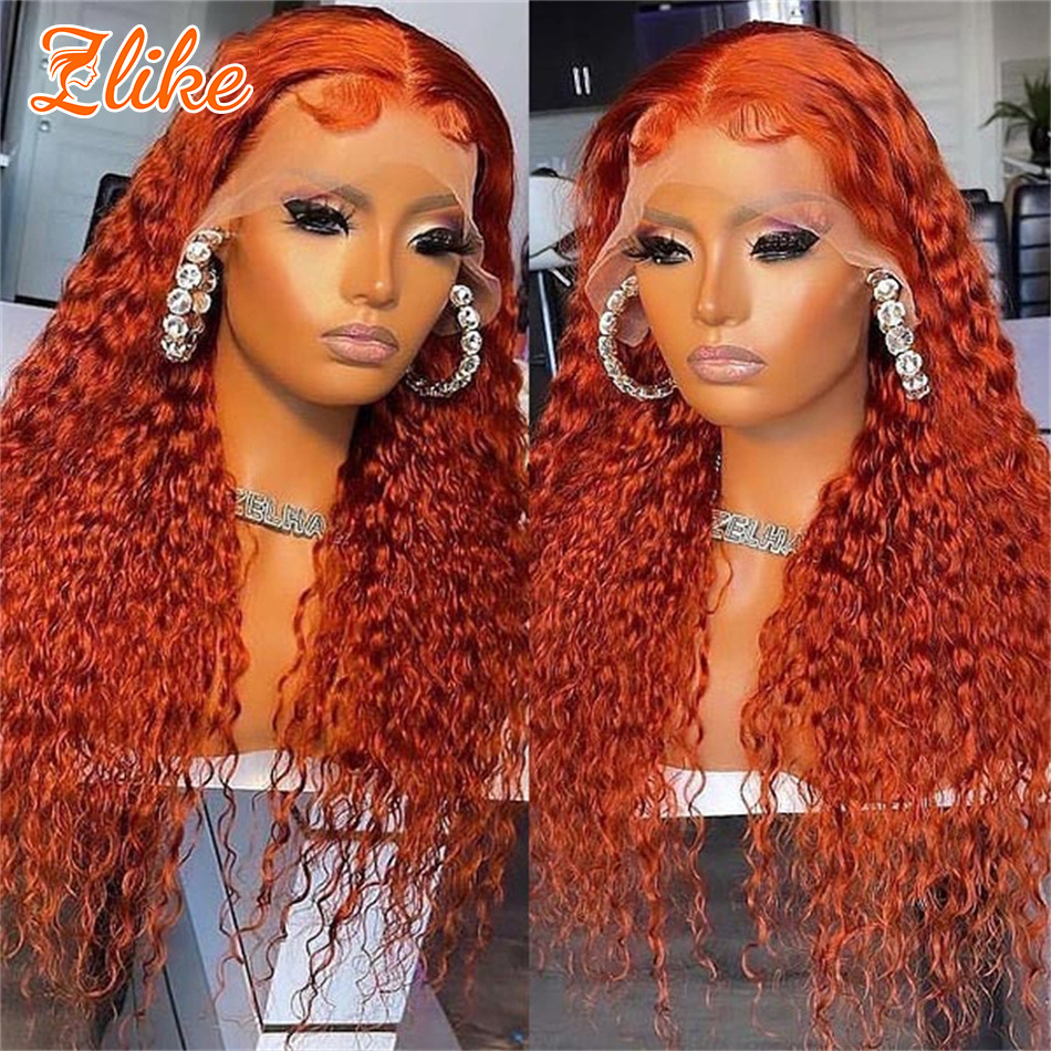 180% Density HD Full Lace Human Hair Wigs For Black Women,350 Orange Ginger Colored Lace Front Wigs, Lace Closure Frontal Wig