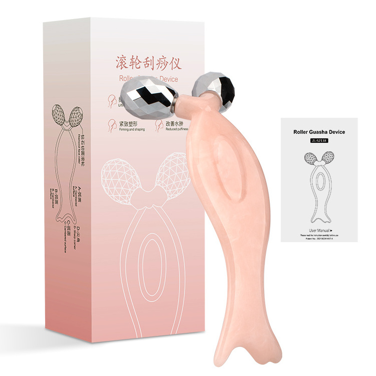 face roller gua sha and jade stone roller for serum set jade face massager