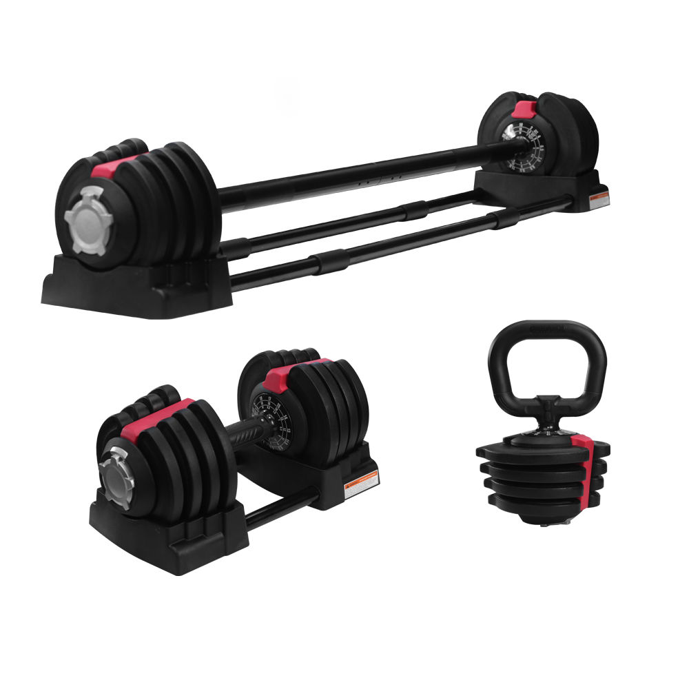 Barbell Set Dumbbell Set Equipment Wholesale 3-IN-1 Adjustable Dumbbell/ Barbell/ Kettlebell