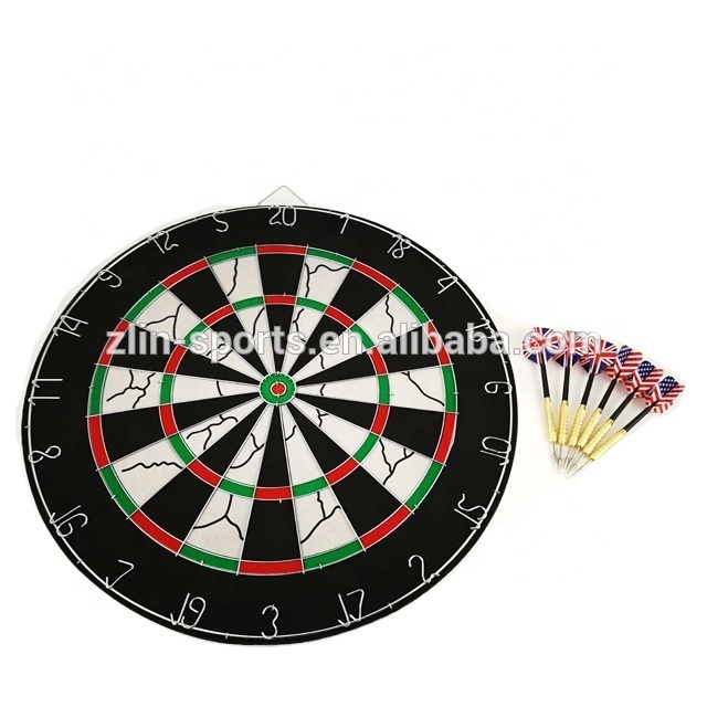 Artbell Professional 18 Inch With 6 PCS Darts Double Side Two Games Flocked Dartboard