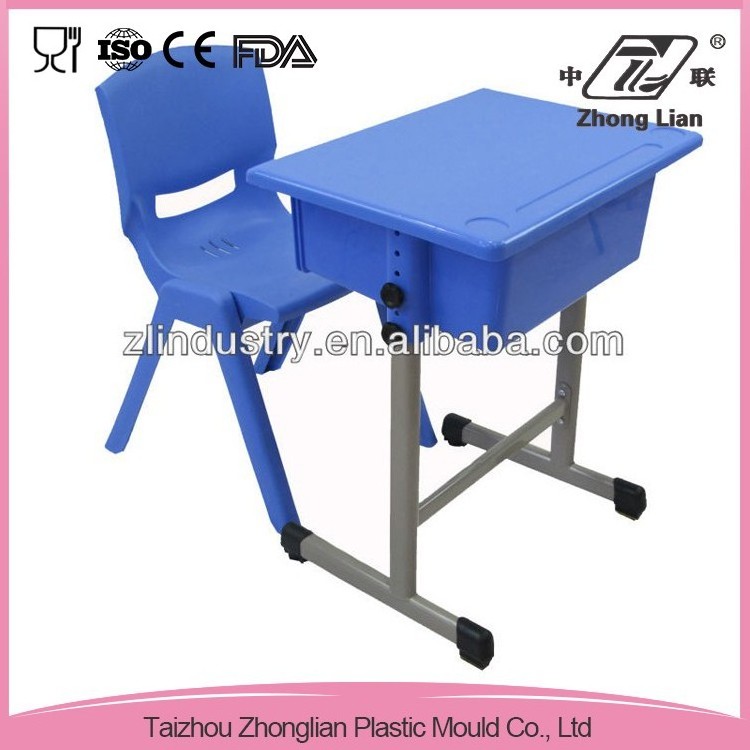 student study desk and chair China Factory Supplier manufacturer plastic adjustable single school furniture table