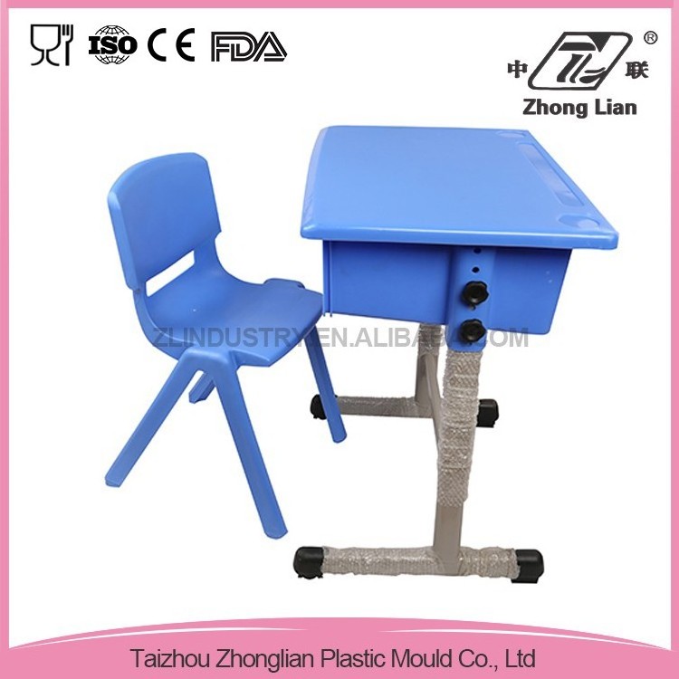 student study desk and chair China Factory Supplier manufacturer plastic adjustable single school furniture table