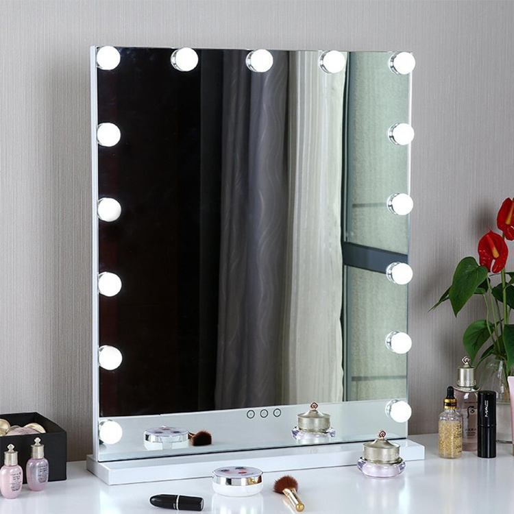 Hollywood Vanity Mirror Lamp With Bluetooth Call Bedroom Bathroom 15 Pcs Dimmable Bulbs 10W Makeup Mirror Light