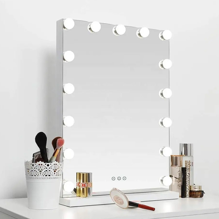 Hollywood Vanity Mirror Lamp With Bluetooth Call Bedroom Bathroom 15 Pcs Dimmable Bulbs 10W Makeup Mirror Light