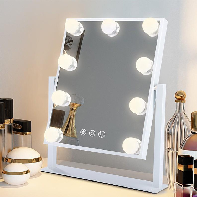 Touch Control Design 3 Colors Dimmable Led Bulbs 360 Degree Rotation Makeup Mirror Hollywood Vanity Mirror Lights