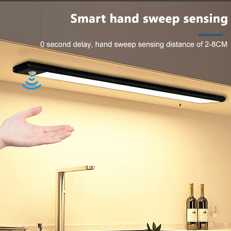 Ultra-Thin Smart Human Body Sensor Cabinet Light Magnetic 3M Adhesive Hand Sweep Sensor Light Bedside Corridor Led Cabinet Light