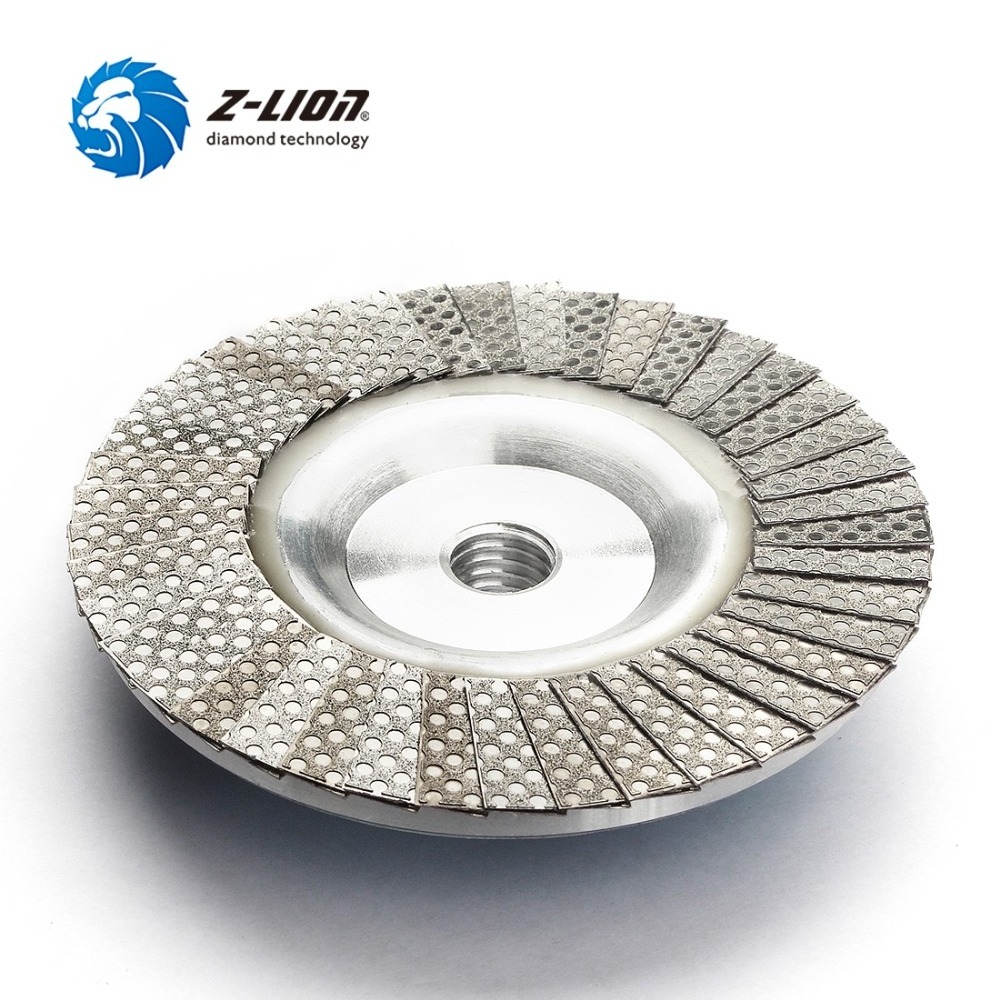 Z-LION Diamond Flap Disc 4 Inch M14 Or 5/8-11 Thread Metal Adapter Diamond Electroplated Grinding Wheel Flap Disc