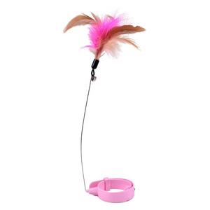 2023 New Silicone Cat Collar Teasing Self-Hey Teasing Stick Pet Bell Feather Toy