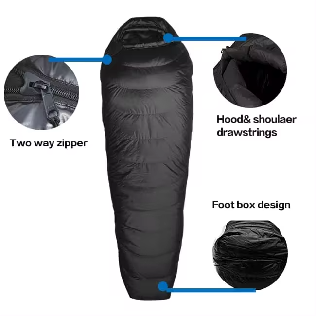 Outdoor hammock Mummy Shaped Camping sleeping bag with goose  comfortable and light