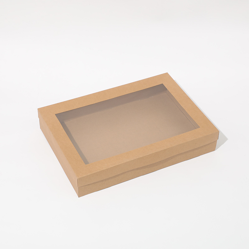 Wholesale Eco Friendly Small Medium Large Brown Corrugated Cardboard Bottom And Kraft Paper Lid Pizza Box With Clear Window