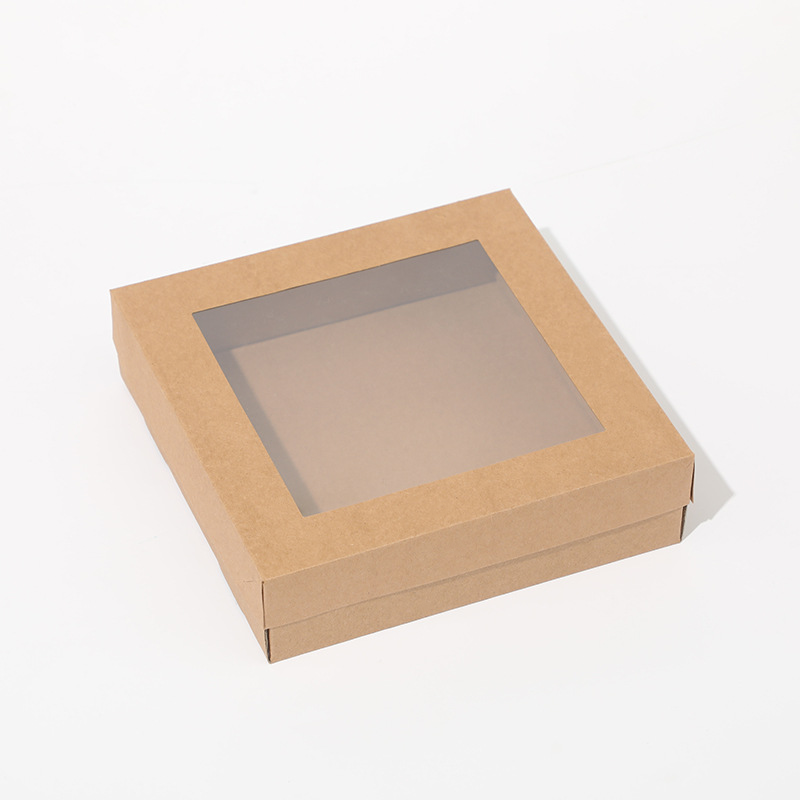 Wholesale Eco Friendly Small Medium Large Brown Corrugated Cardboard Bottom And Kraft Paper Lid Pizza Box With Clear Window