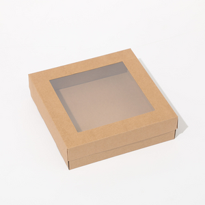 Wholesale Eco Friendly Small Medium Large Brown Corrugated Cardboard Bottom And Kraft Paper Lid Pizza Box With Clear Window