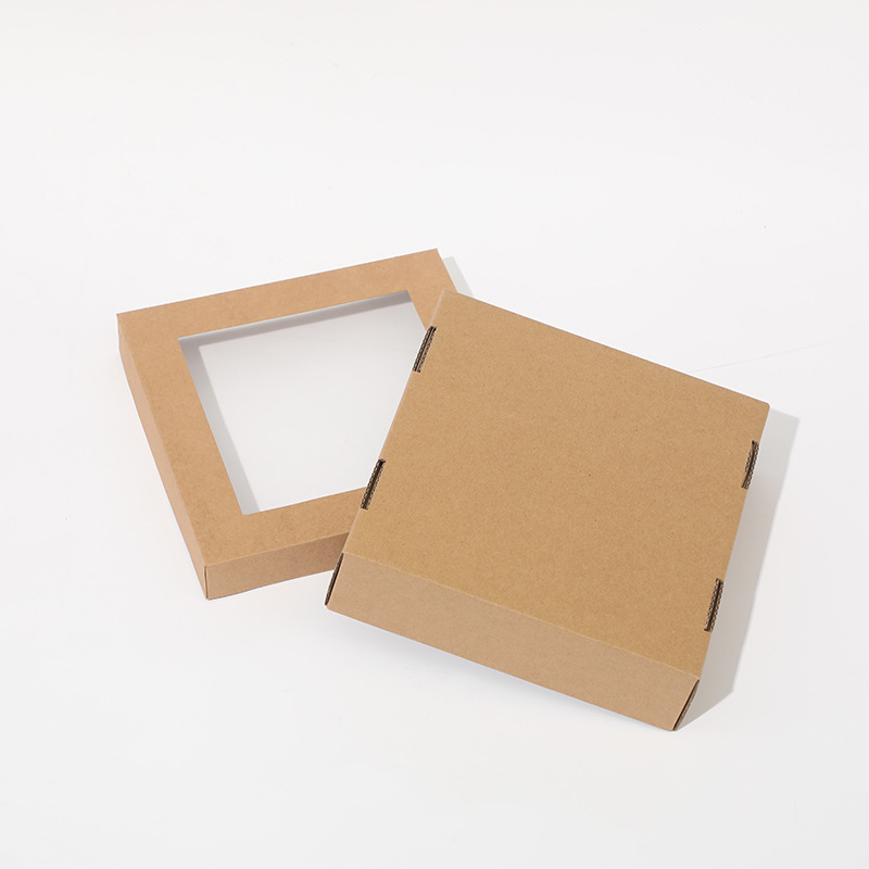 Wholesale Eco Friendly Small Medium Large Brown Corrugated Cardboard Bottom And Kraft Paper Lid Pizza Box With Clear Window