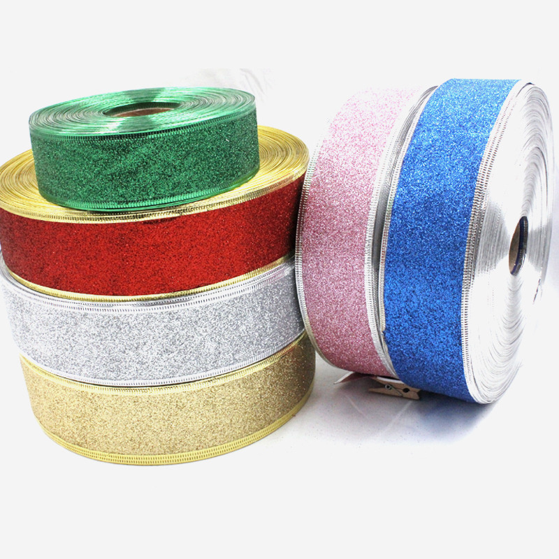 Wholesale Christmas Decoration Gift Wrapping Gold Wire Ribbon