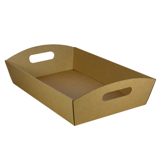 wholesale Large Hamper Tray Brown Cardboard Gift Tray Hamper Basket Tray with packing fruit candy