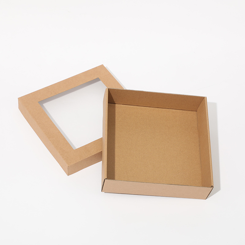 Wholesale Eco Friendly Small Medium Large Brown Corrugated Cardboard Bottom And Kraft Paper Lid Pizza Box With Clear Window