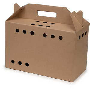 Custom logo corrugated pet carrier cardboard box cat kraft paper boxes for animal transport