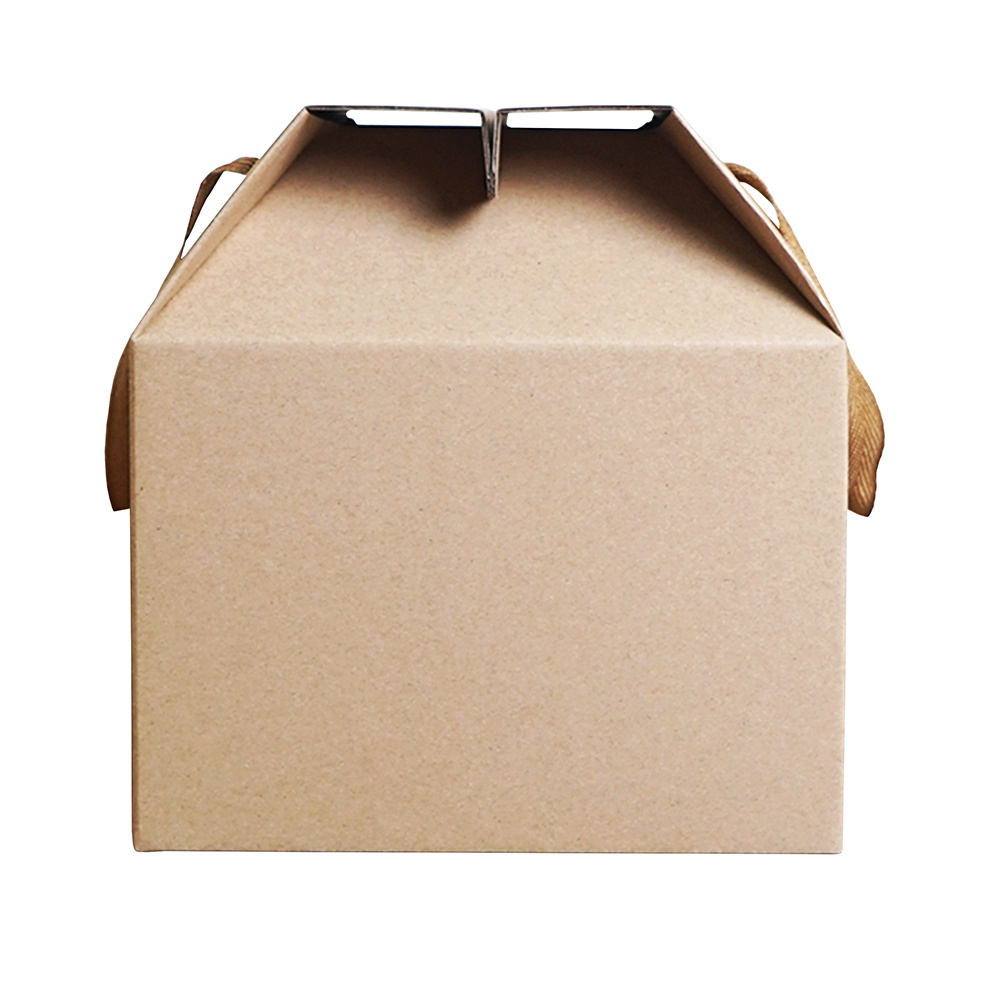 Kraft corrugated paper box packaging candle quail eggs food snack banana fruit specialty gift carton with rope handle