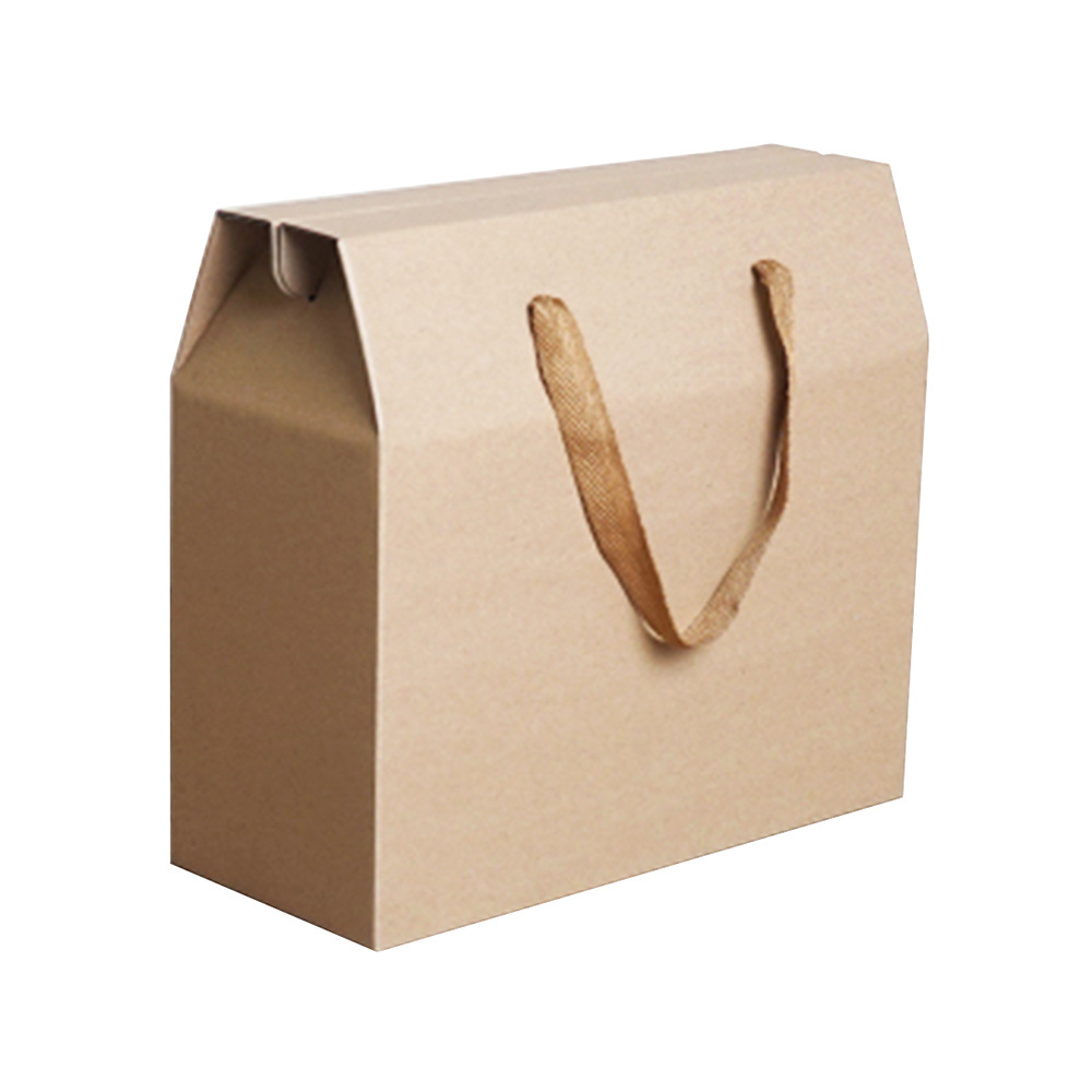 Kraft corrugated paper box packaging candle quail eggs food snack banana fruit specialty gift carton with rope handle