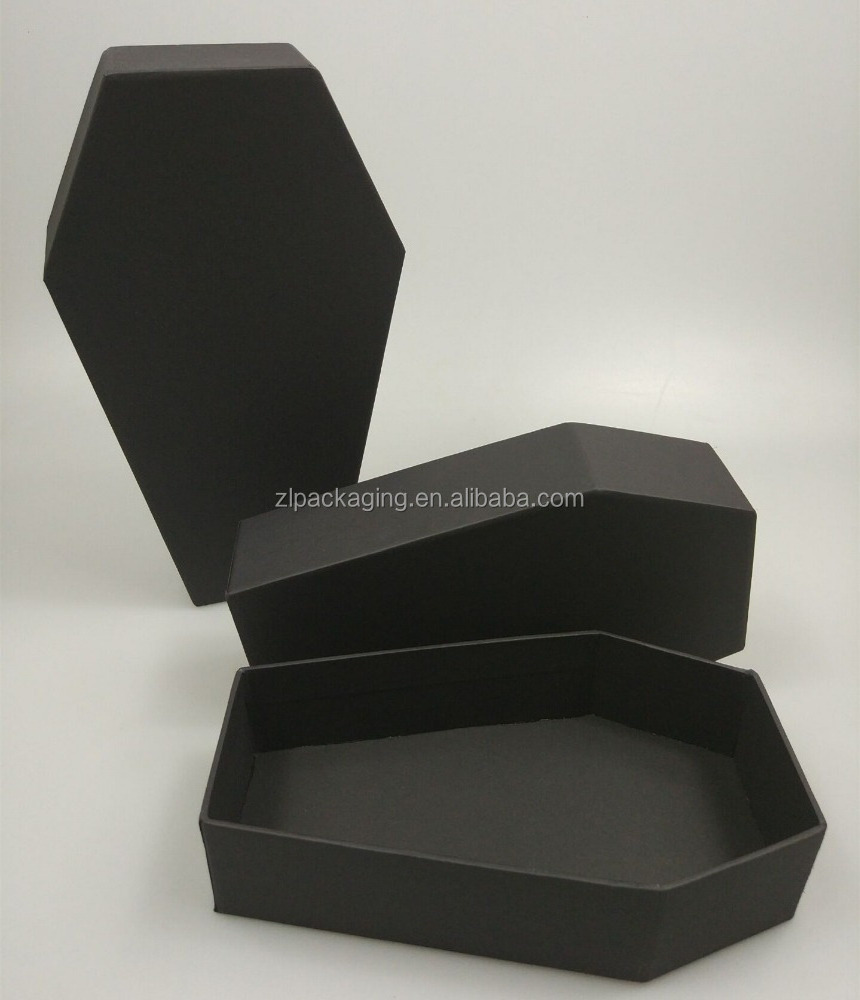 low moq Custom Mini Small Black Cardboard Coffin Jewelry Money  Casket Gift  Snack Box