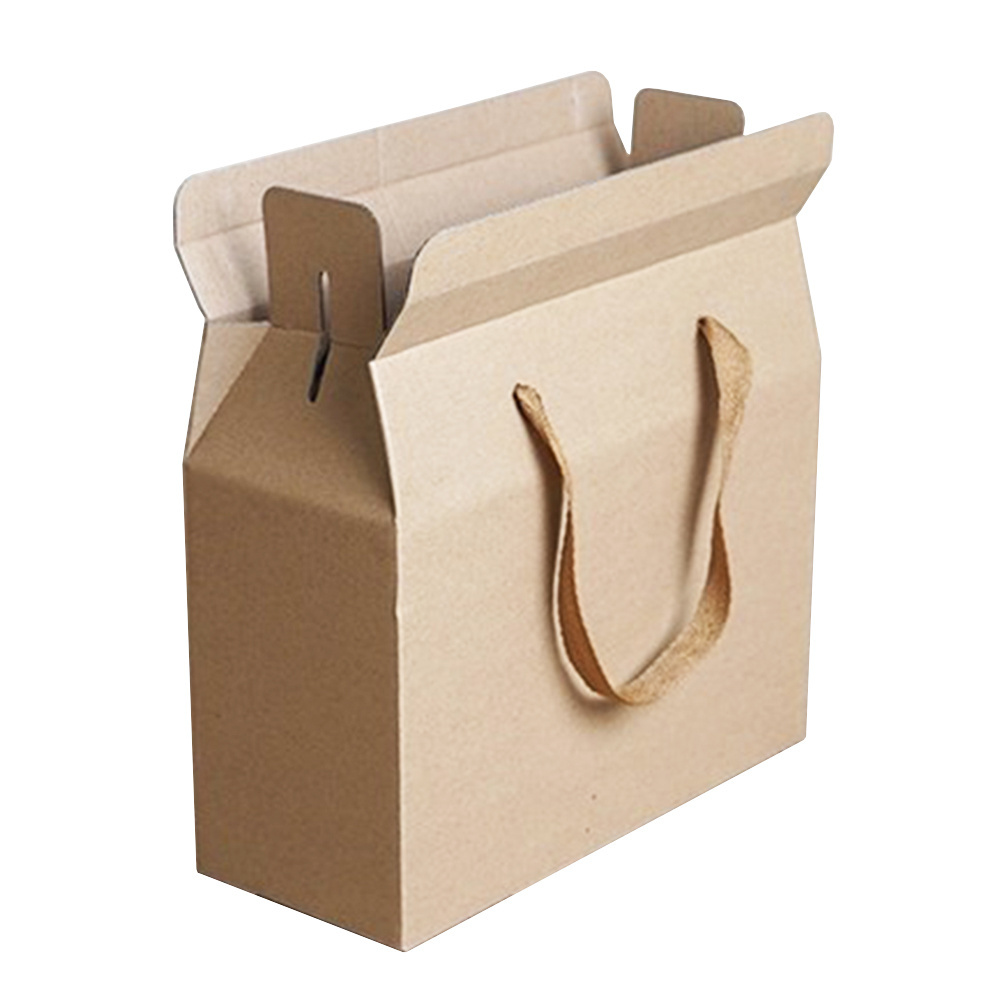 Kraft corrugated paper box packaging candle quail eggs food snack banana fruit specialty gift carton with rope handle