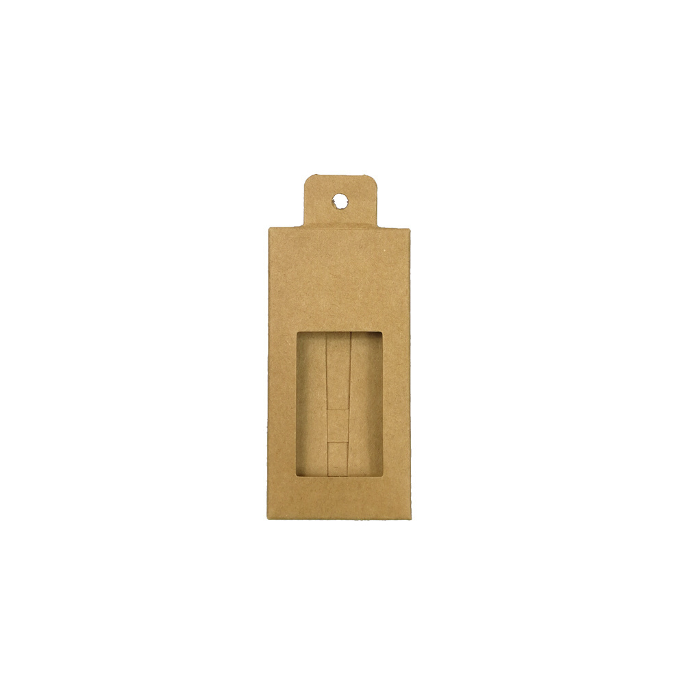 Kraft paper coaster packaging box with hang hole