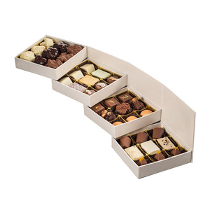 Custom luxury cardboard moroccan blank paper gift boxes with ribbon for packaging baklava macaron chocolate