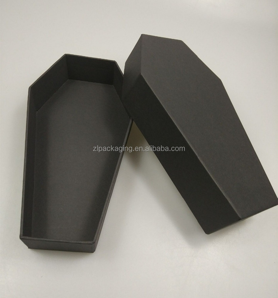 low moq Custom Mini Small Black Cardboard Coffin Jewelry Money  Casket Gift  Snack Box