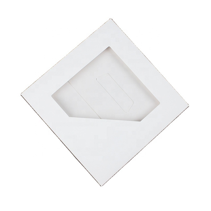 ZL Creative Square Fold White Towel Handkerchief Box Custom Logo Gift Packaging Silk Scarf Box With Window