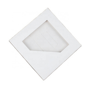 ZL Creative Square Fold White Towel Handkerchief Box Custom Logo Gift Packaging Silk Scarf Box With Window