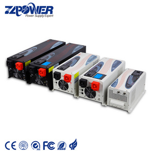 Zlpower 5kw 10kw 12kw 24v 48v 220v DC to AC low frequency inverters pure sine wave inverter hybrid solar charger power inverter