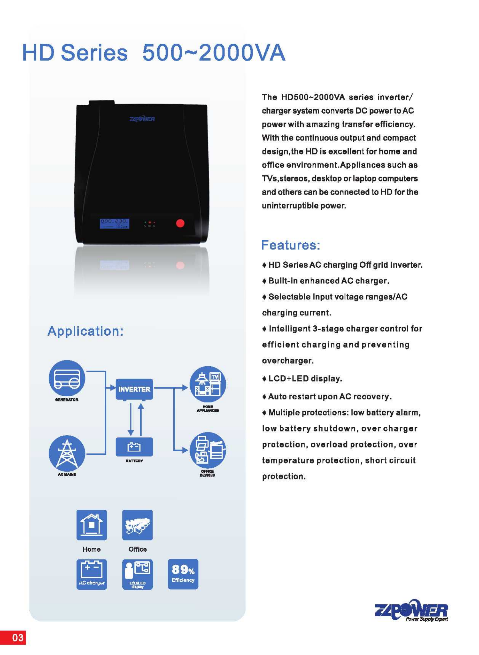 AC Charger Off Grid Inverter Uninterruptible Power Supply 330W 660W 800W 1400W Modified Sine Wave 230VAC  Inverter Power