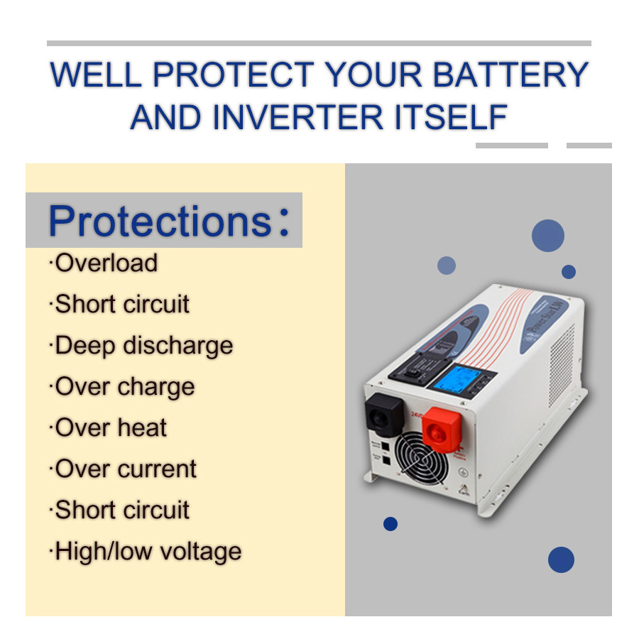 Zlpower 5kw 10kw 12kw 24v 48v 220v DC to AC low frequency inverters pure sine wave inverter hybrid solar charger power inverter