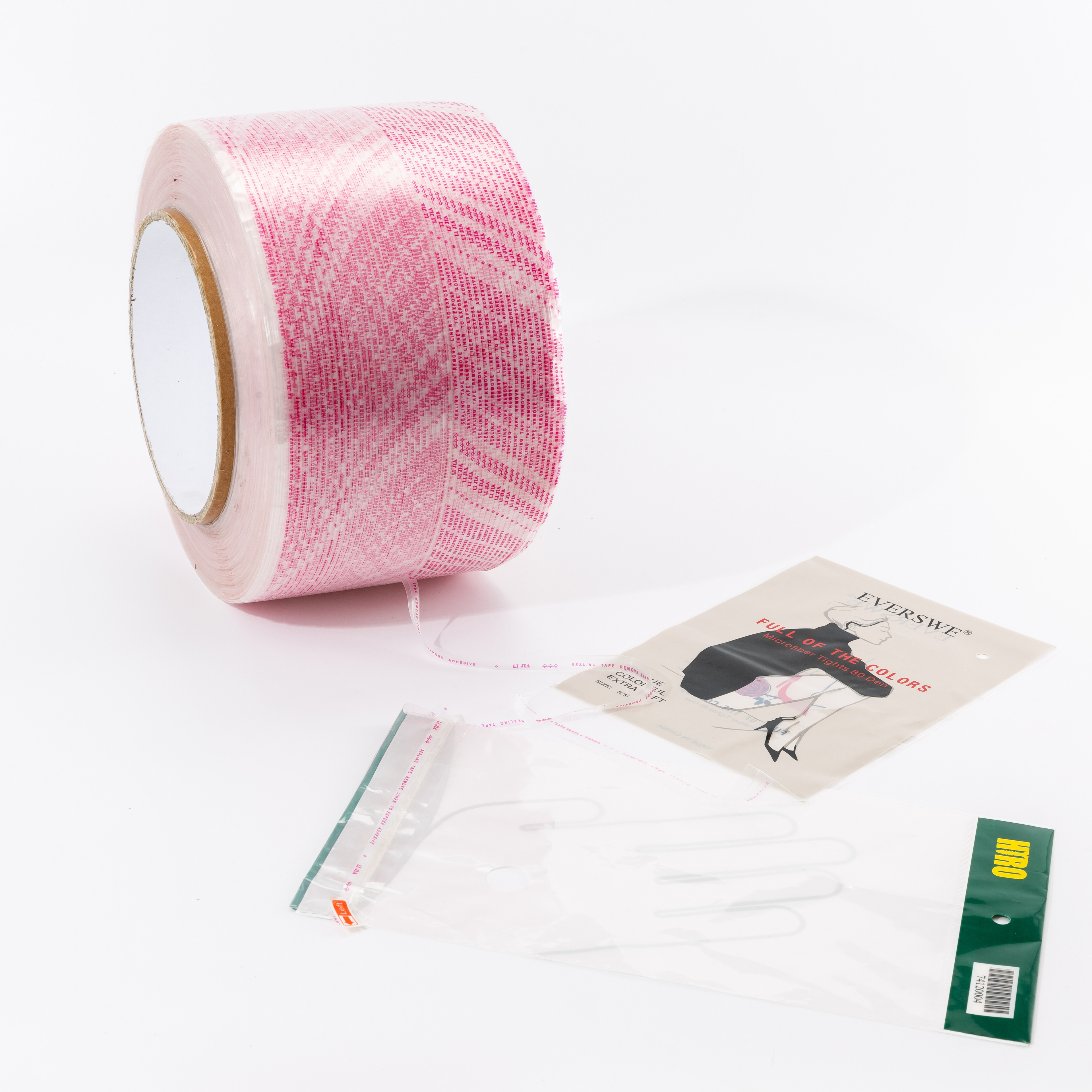 Poly Bag Sealing  Adhesive PE Tape for OPP Bag Closure Self Stick Tape Double Sided Reusable Peel & Seal Bag Sealing