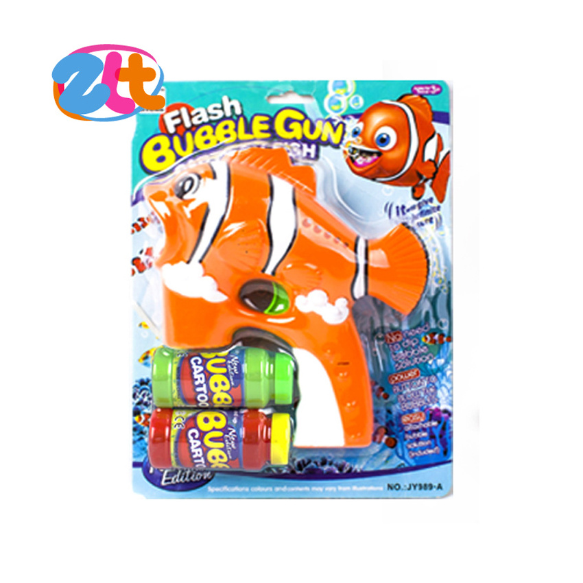 Wholesale kids toy electric led fish soap bubble gun