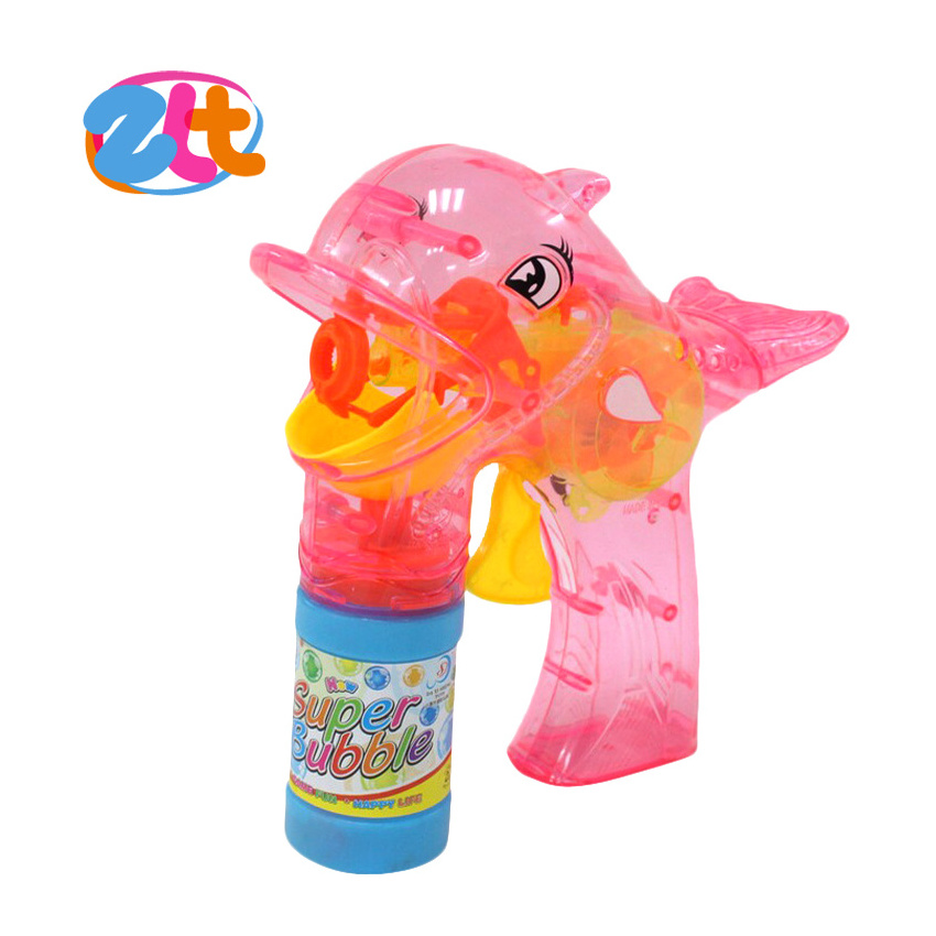 Transparent automatic soap toy led bubble gun