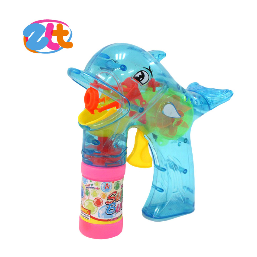 Transparent automatic soap toy led bubble gun