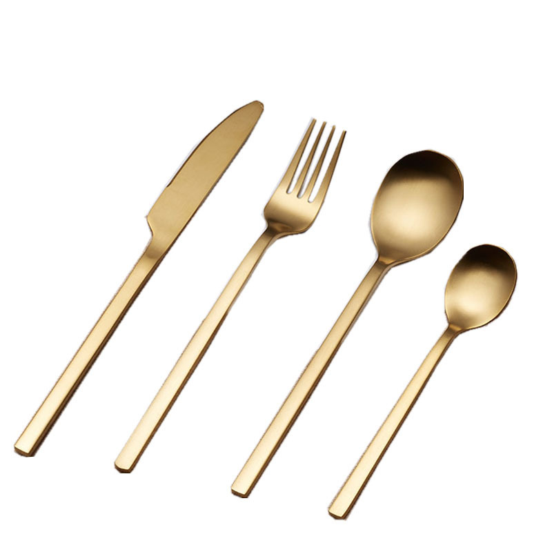 Matte Gold Cutlery Set 18 10 Sliverware Set Stainless Steel Flatware Set