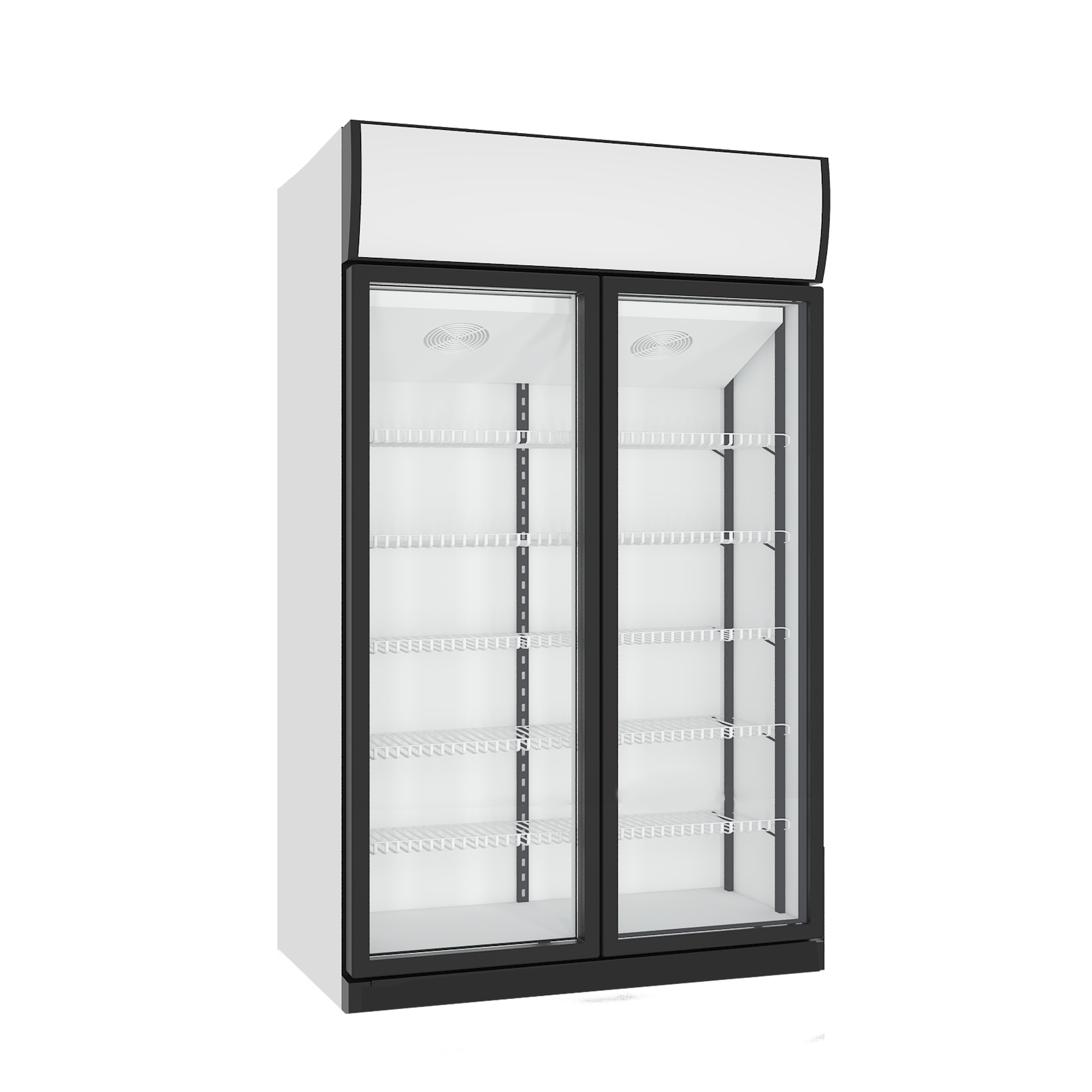 850L Double glass doors Display freezer commercial upright drinks fridge