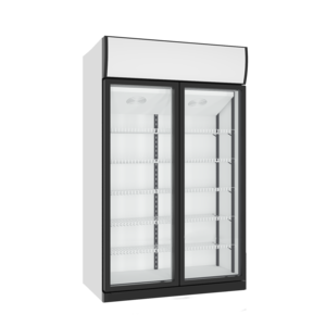 850L Double glass doors Display freezer commercial upright drinks fridge