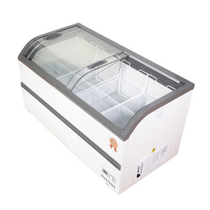 390L Top open commercial island refrigerator top open display freezer -20 degree