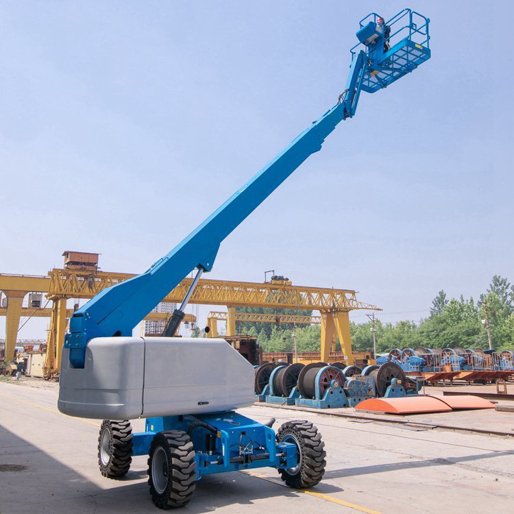 Boom Material Scissor Lift Rental Tow Behind Sky Trailer Man Lift Aerial Working Platform Outdoors Towable Curved Arm Lift